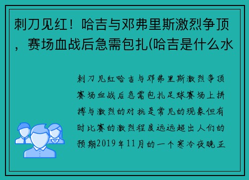刺刀见红！哈吉与邓弗里斯激烈争顶，赛场血战后急需包扎(哈吉是什么水平的球员)